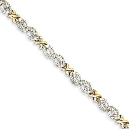 14K Bicolor Diamant X Armband