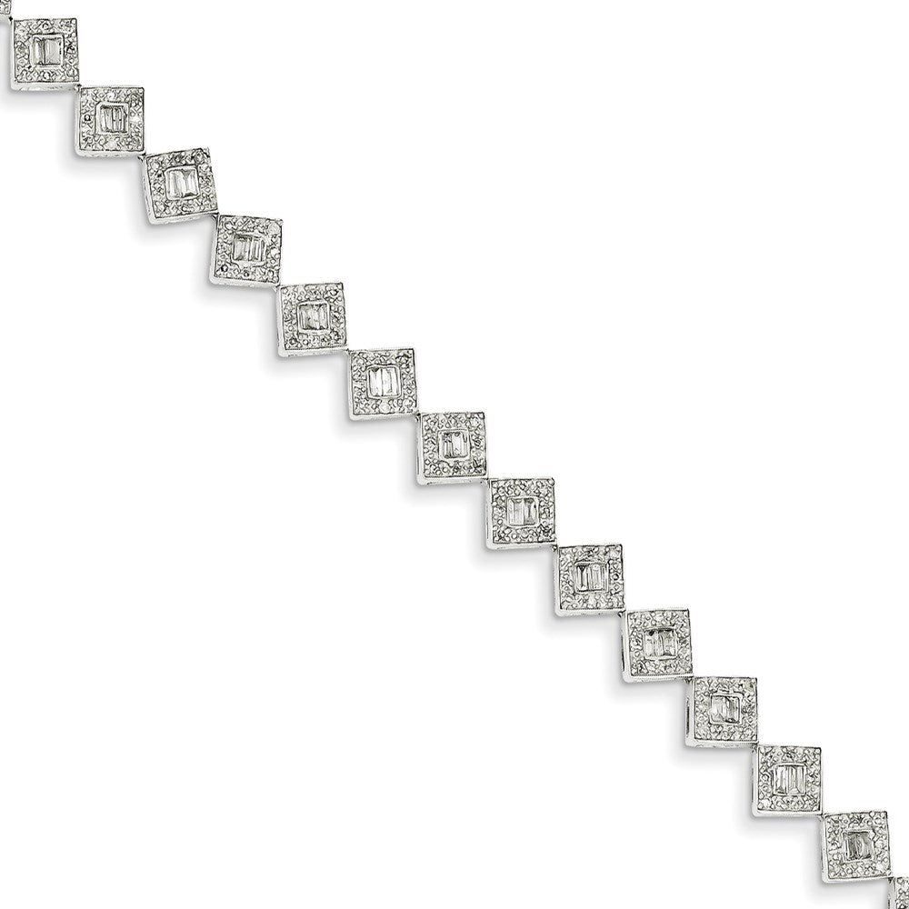 14K Weißgold Diamant Quadratisch Glieder Armband