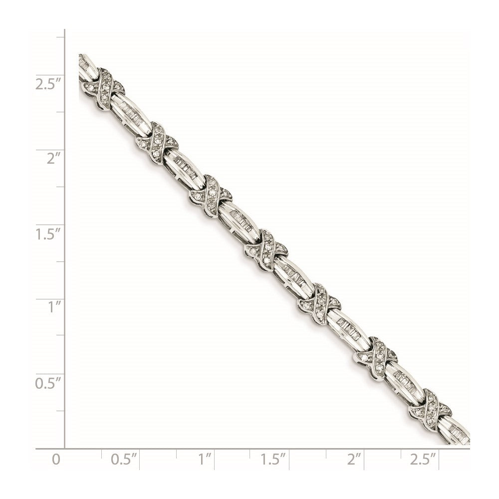 14K Weißgold Diamant X Armband