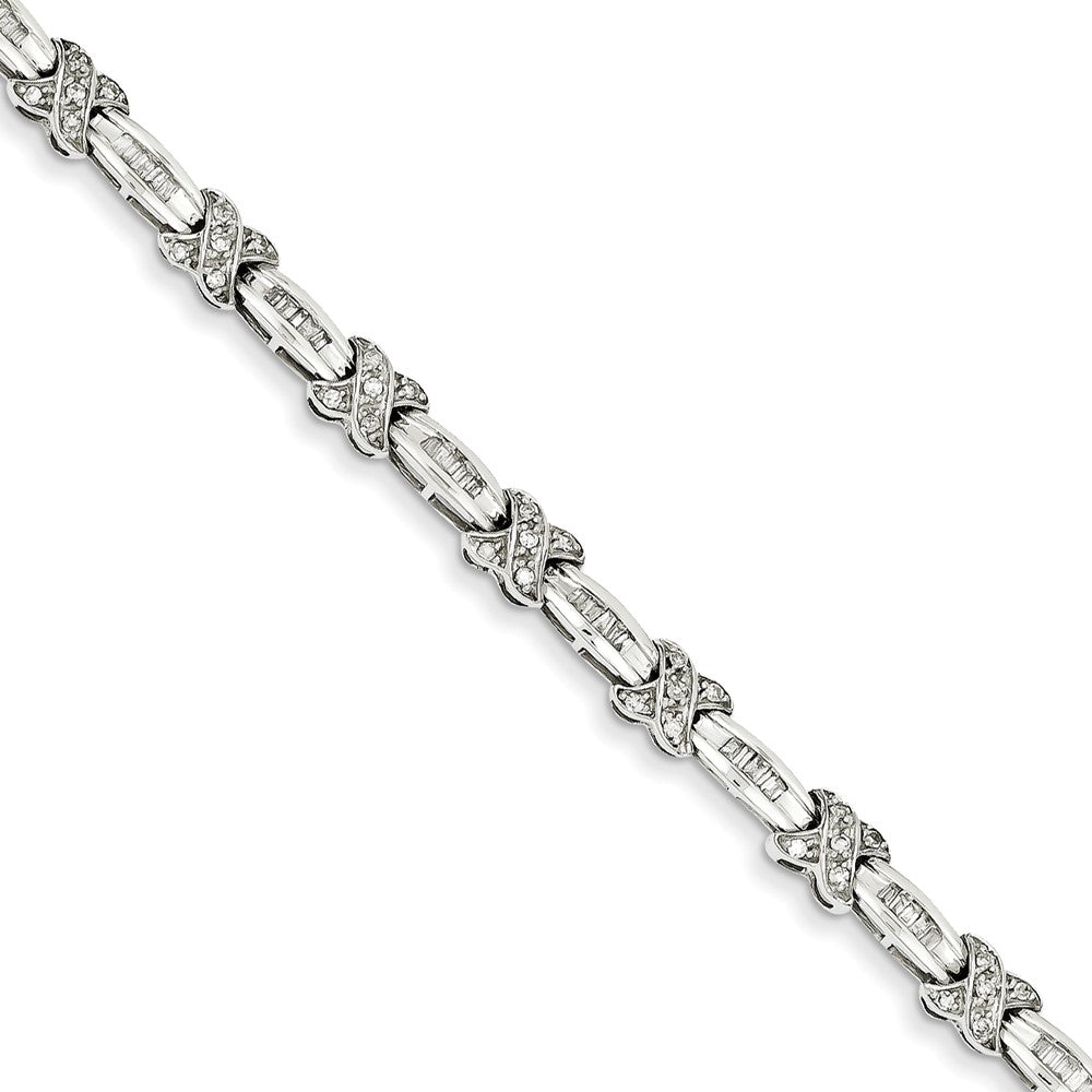 14K Weißgold Diamant X Armband