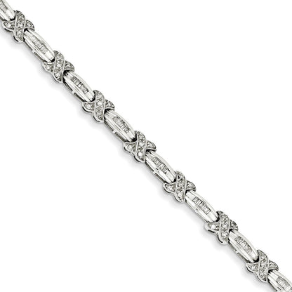 14K Weißgold Diamant X Armband