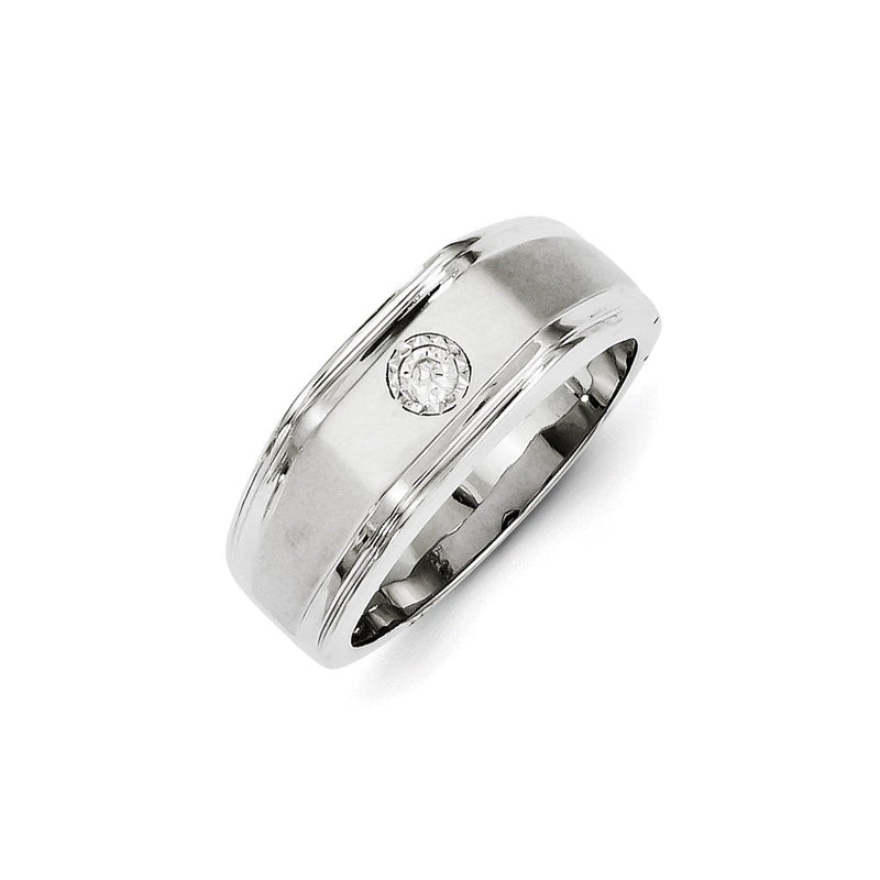 14K Weißgold Herrenring mit echten Diamanten