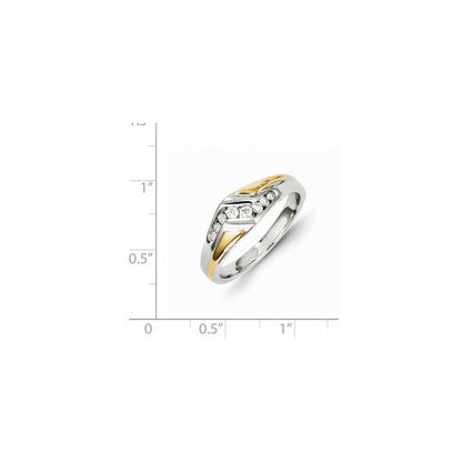 14K Bicolor-Gold Herren-Ehering mit natürlichen Diamanten, 0,25 ct Gesamtgewicht