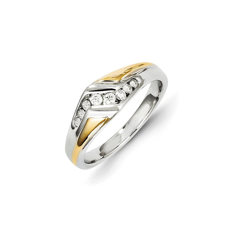 14K Bicolor-Gold Herren-Ehering mit natürlichen Diamanten, 0,25 ct Gesamtgewicht