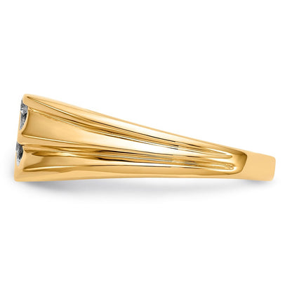 14K Gelbgold Herrenring mit natürlichen Diamanten