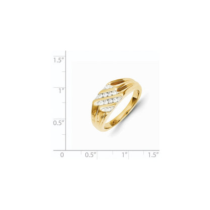 14K Gelbgold Herrenring mit natürlichen Diamanten