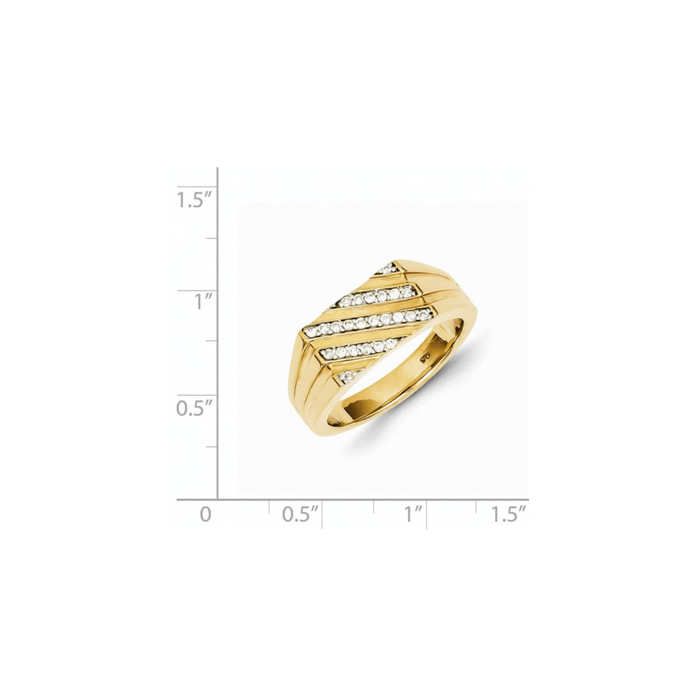 14K Gelbgold Herrenring mit natürlichen Diamanten