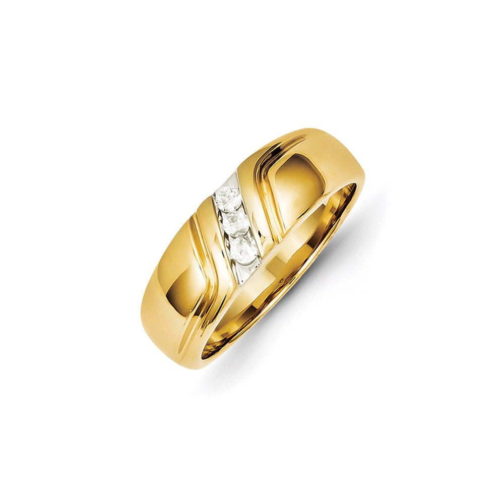 14K Gelbgold Herrenring mit Diamanten 0,15 ct