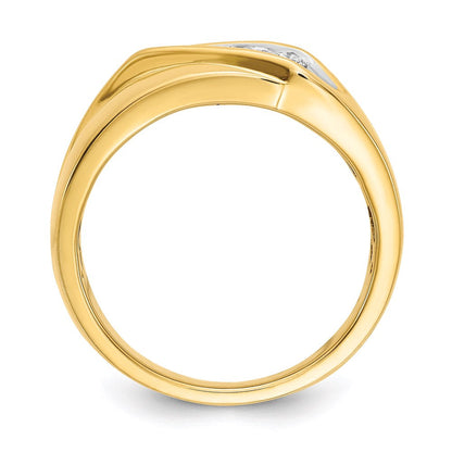 14K Gelbgold Herrenring mit echten Diamanten