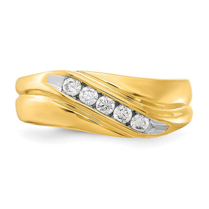 14K Gelbgold Herrenring mit echten Diamanten