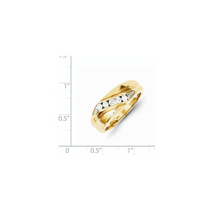 14K Gelbgold Herrenring mit echten Diamanten