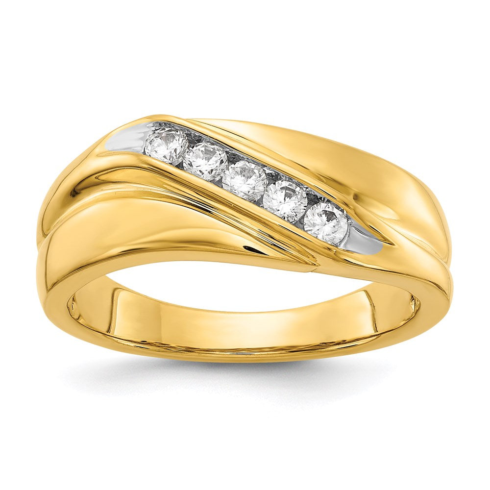 14K Gelbgold Herrenring mit echten Diamanten