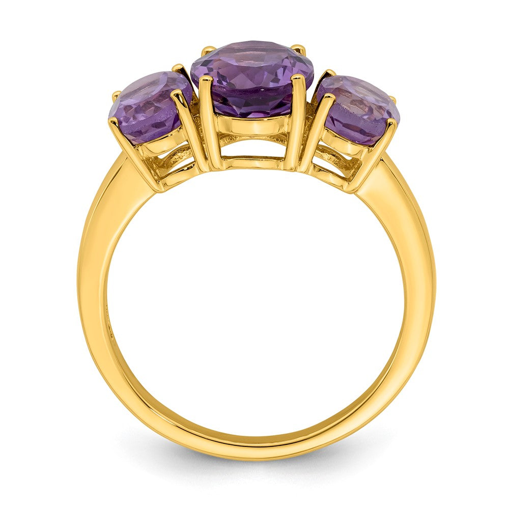 14K Gelbgold Ring mit ovalem Amethyst