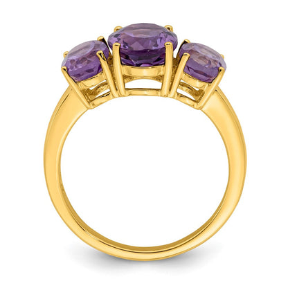 14K Gelbgold Ring mit ovalem Amethyst