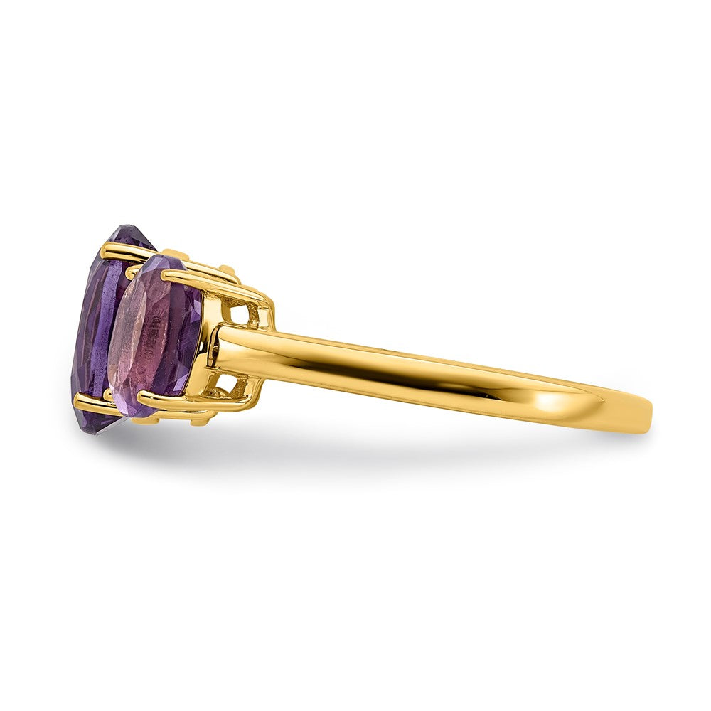 14K Gelbgold Ring mit ovalem Amethyst