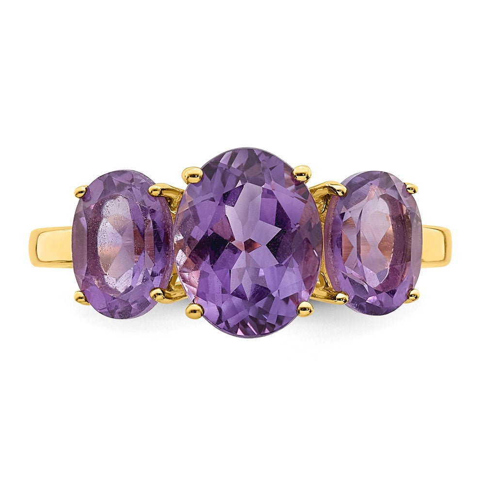 14K Gelbgold Ring mit ovalem Amethyst