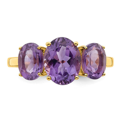 14K Gelbgold Ring mit ovalem Amethyst
