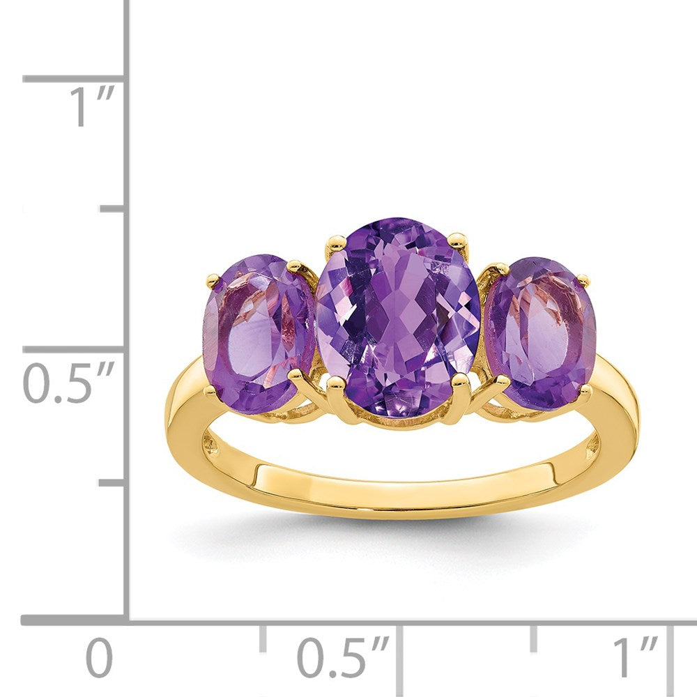 14K Gelbgold Ring mit ovalem Amethyst