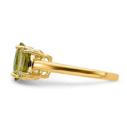 14K Gelbgold Ring mit ovalem Peridot