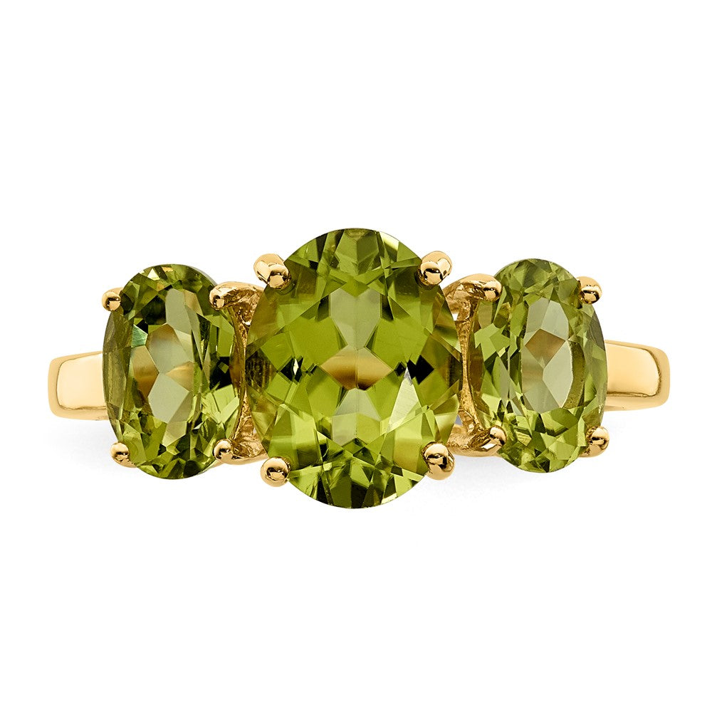14K Gelbgold Ring mit ovalem Peridot