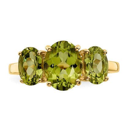 14K Gelbgold Ring mit ovalem Peridot