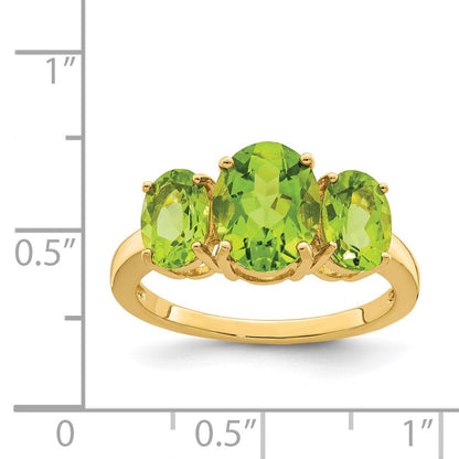14K Gelbgold Ring mit ovalem Peridot
