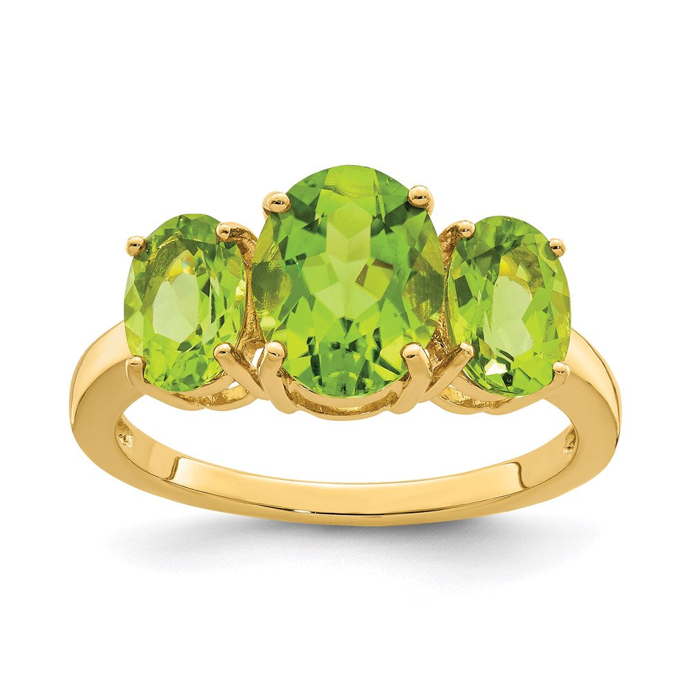 14K Gelbgold Ring mit ovalem Peridot
