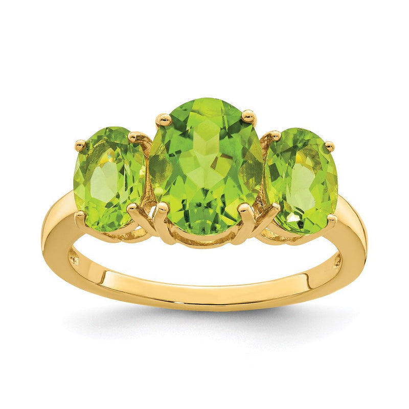 14K Gelbgold Ring mit ovalem Peridot