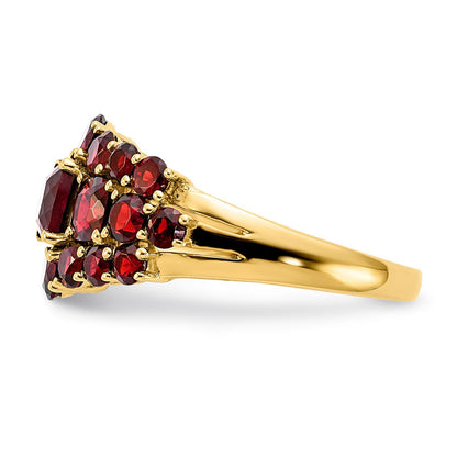 14K Gelbgold Granat-Ring