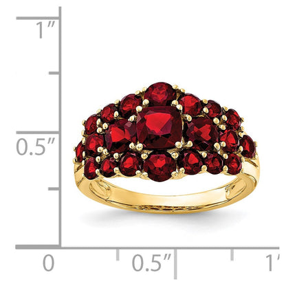 14K Gelbgold Granat-Ring