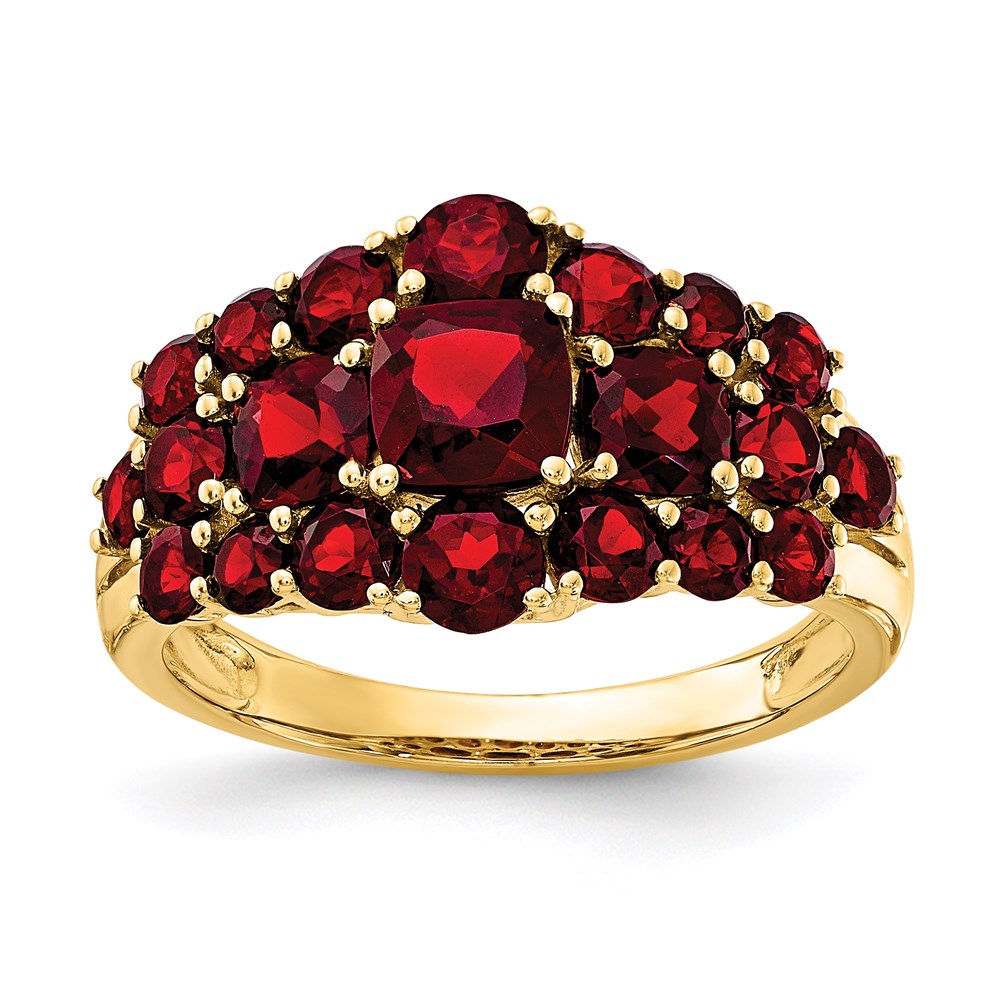 14K Gelbgold Granat-Ring