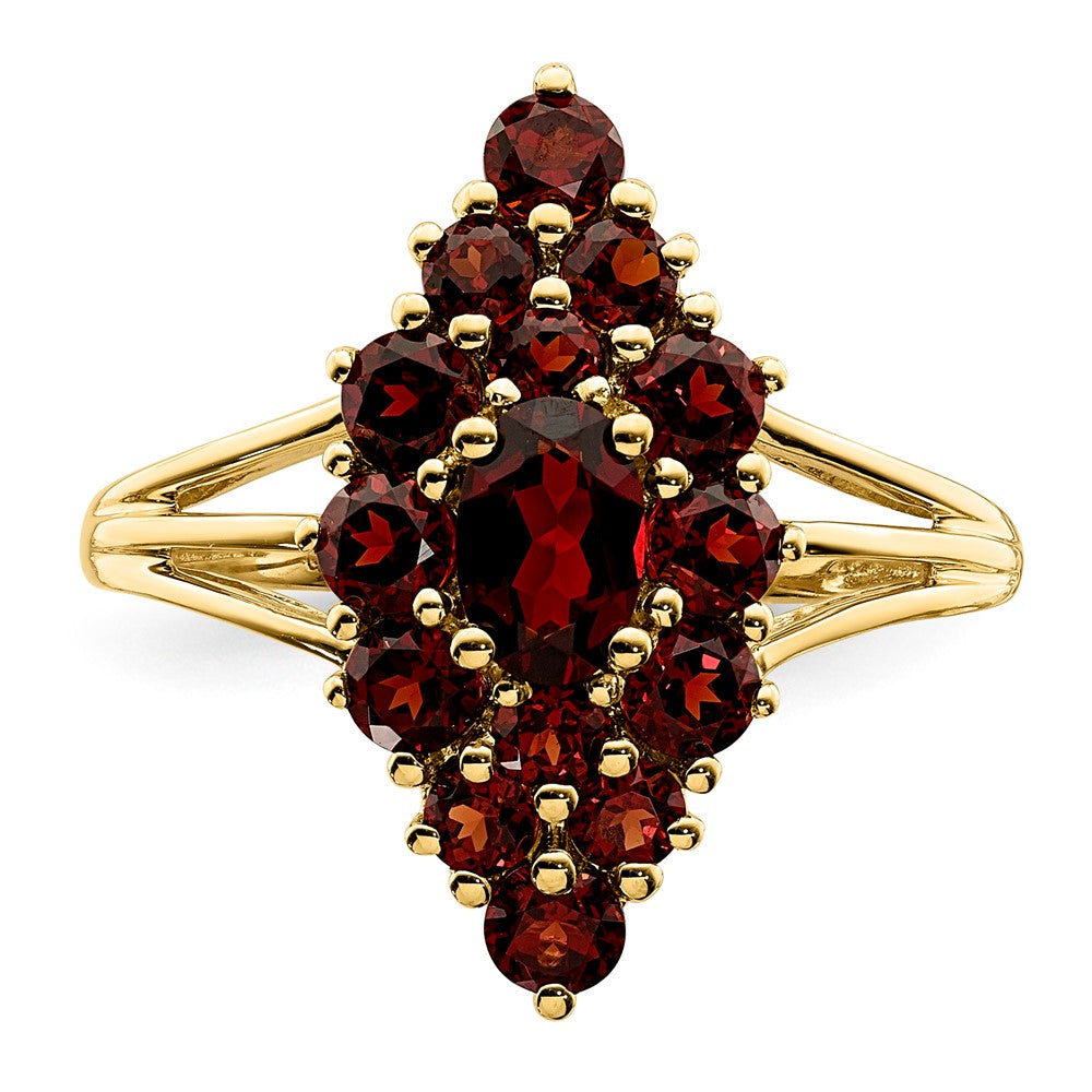 14K Gelbgold Granat-Ring