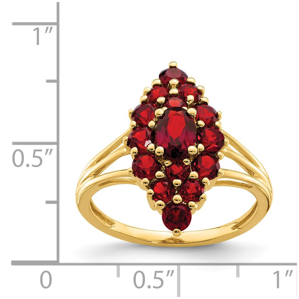 14K Gelbgold Granat-Ring