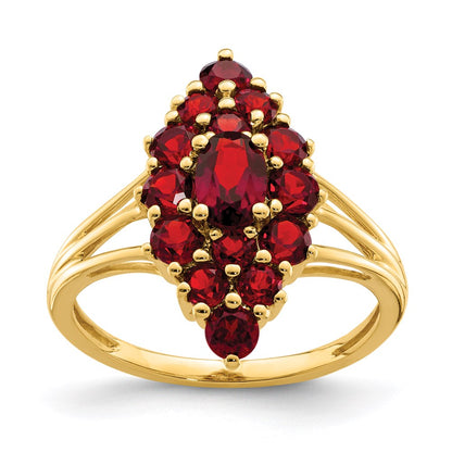 14K Gelbgold Granat-Ring
