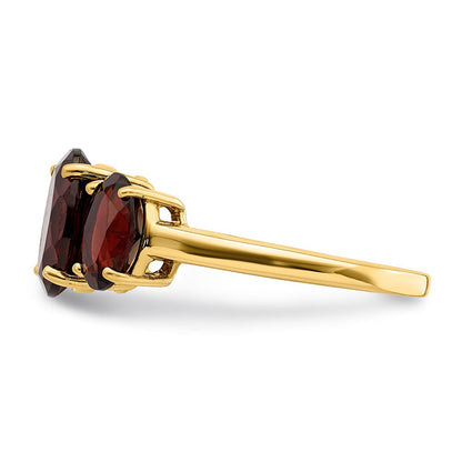 14K Gelbgold Ring mit ovalem Granat