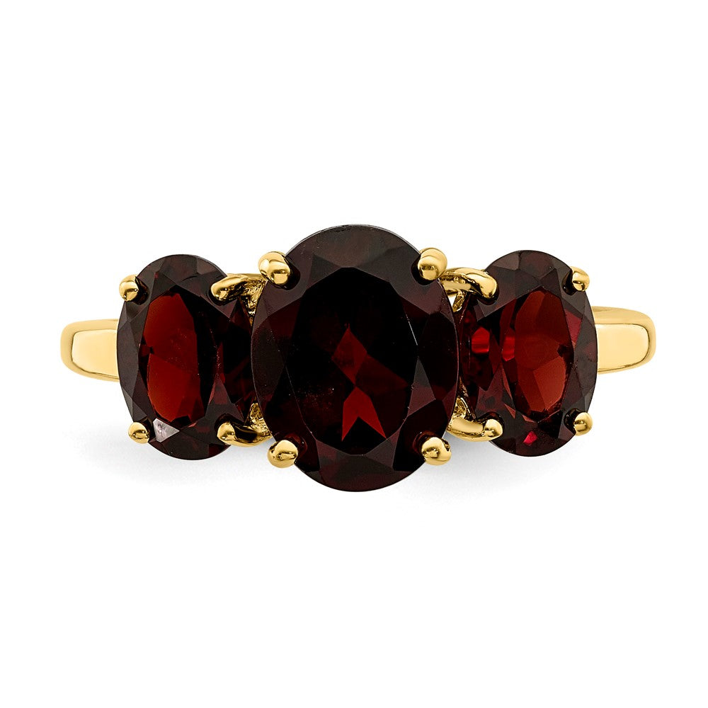 14K Gelbgold Ring mit ovalem Granat