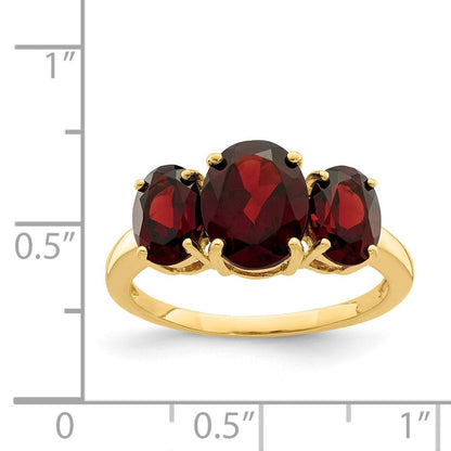 14K Gelbgold Ring mit ovalem Granat