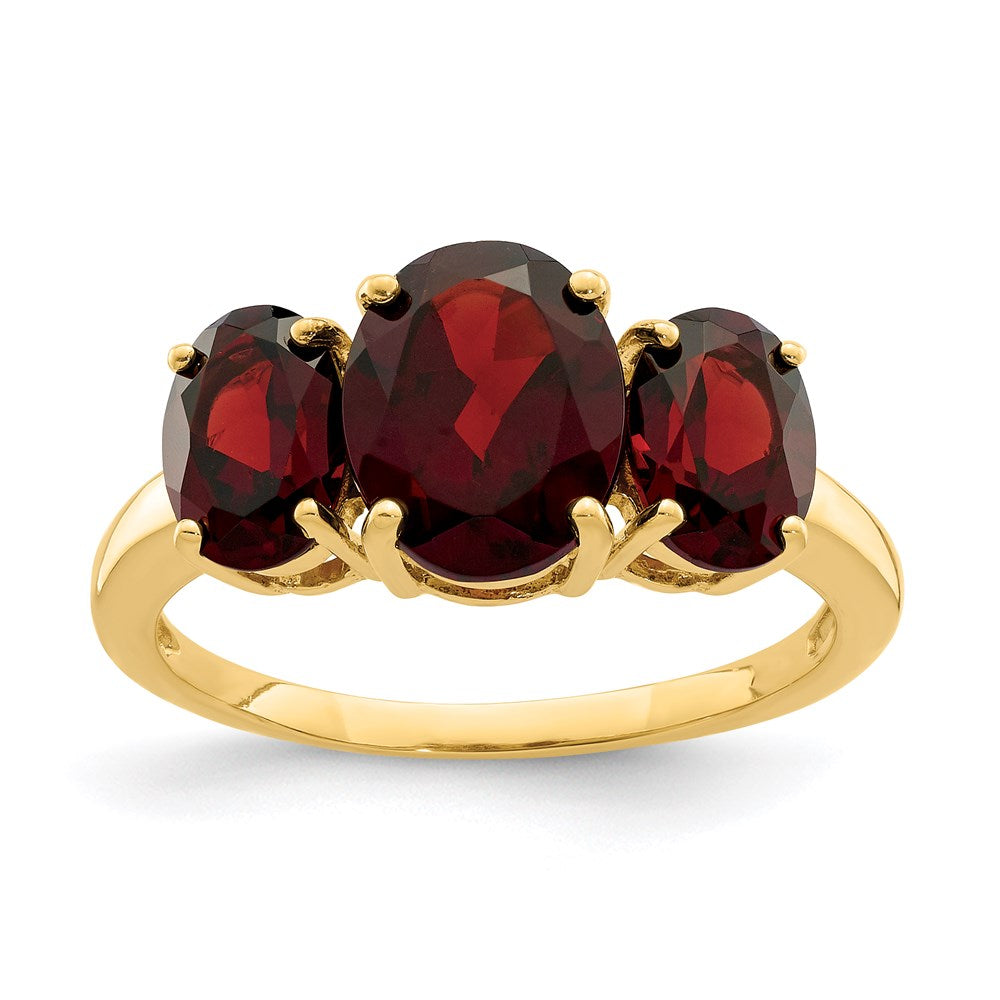 14K Gelbgold Ring mit ovalem Granat