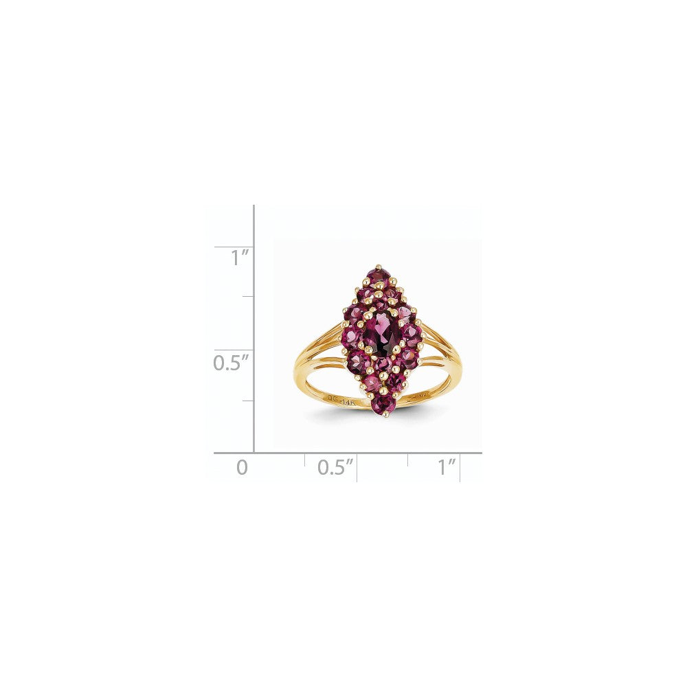 14K Gelbgold Granat-Ring