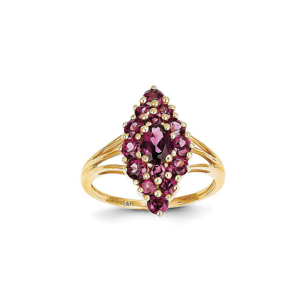 14K Gelbgold Granat-Ring