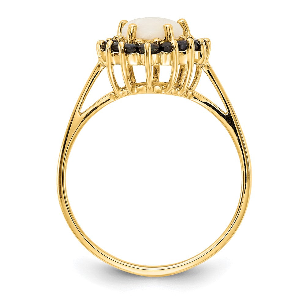 14K Gelbgold Ring mit Opal und Saphir
