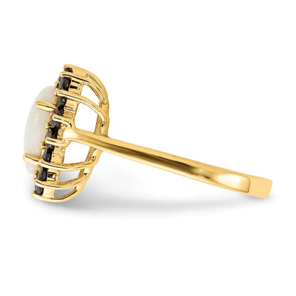 14K Gelbgold Ring mit Opal und Saphir