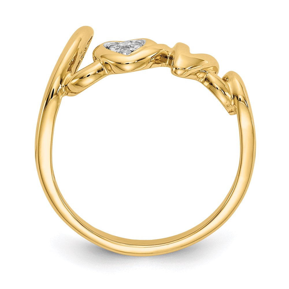 14K Gelbgold Ring mit echten Diamanten "Love"