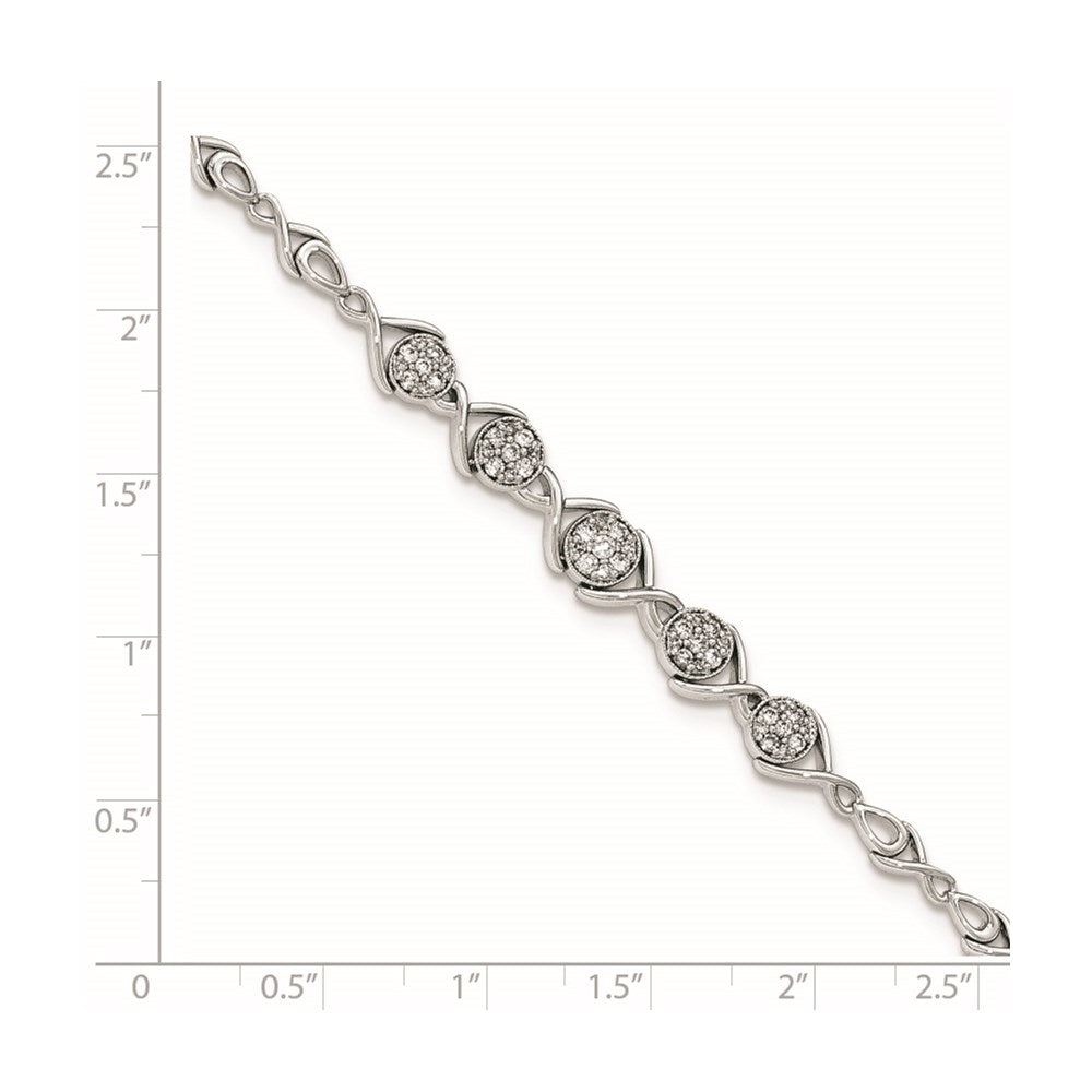 14K Weißgold Poliert Diamant Armband