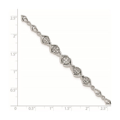 14K Weißgold Poliert Diamant Armband