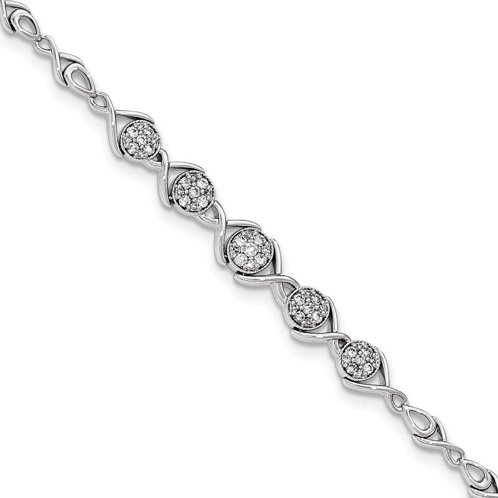 14K Weißgold Poliert Diamant Armband
