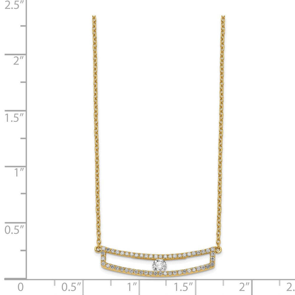 14K Gelbgold Poliert Diamant Halskette