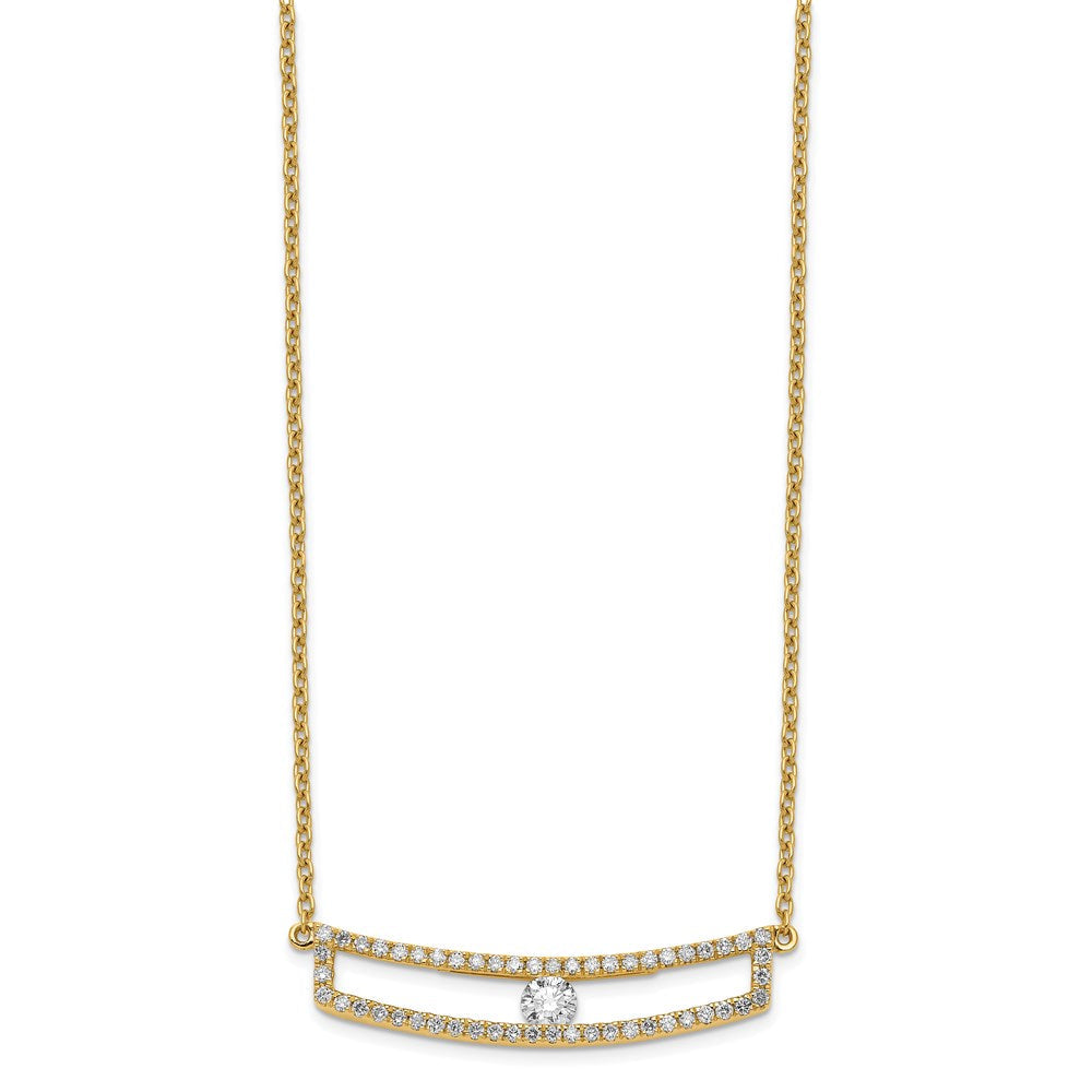 14K Gelbgold Poliert Diamant Halskette