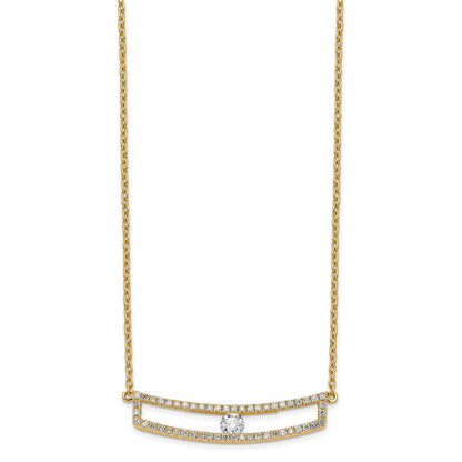 14K Gelbgold Poliert Diamant Halskette