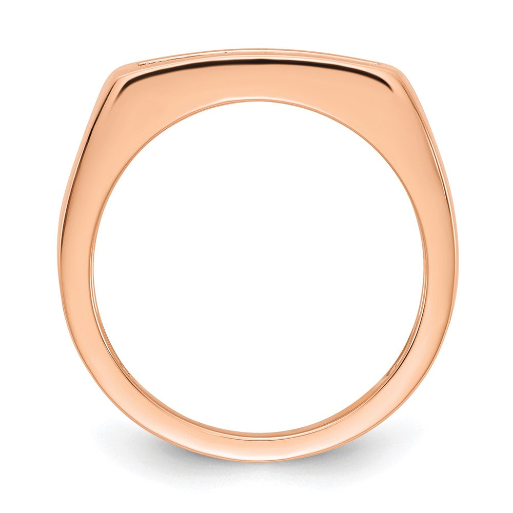 Damenring aus 14K Roségold, poliert, mit echten Diamanten